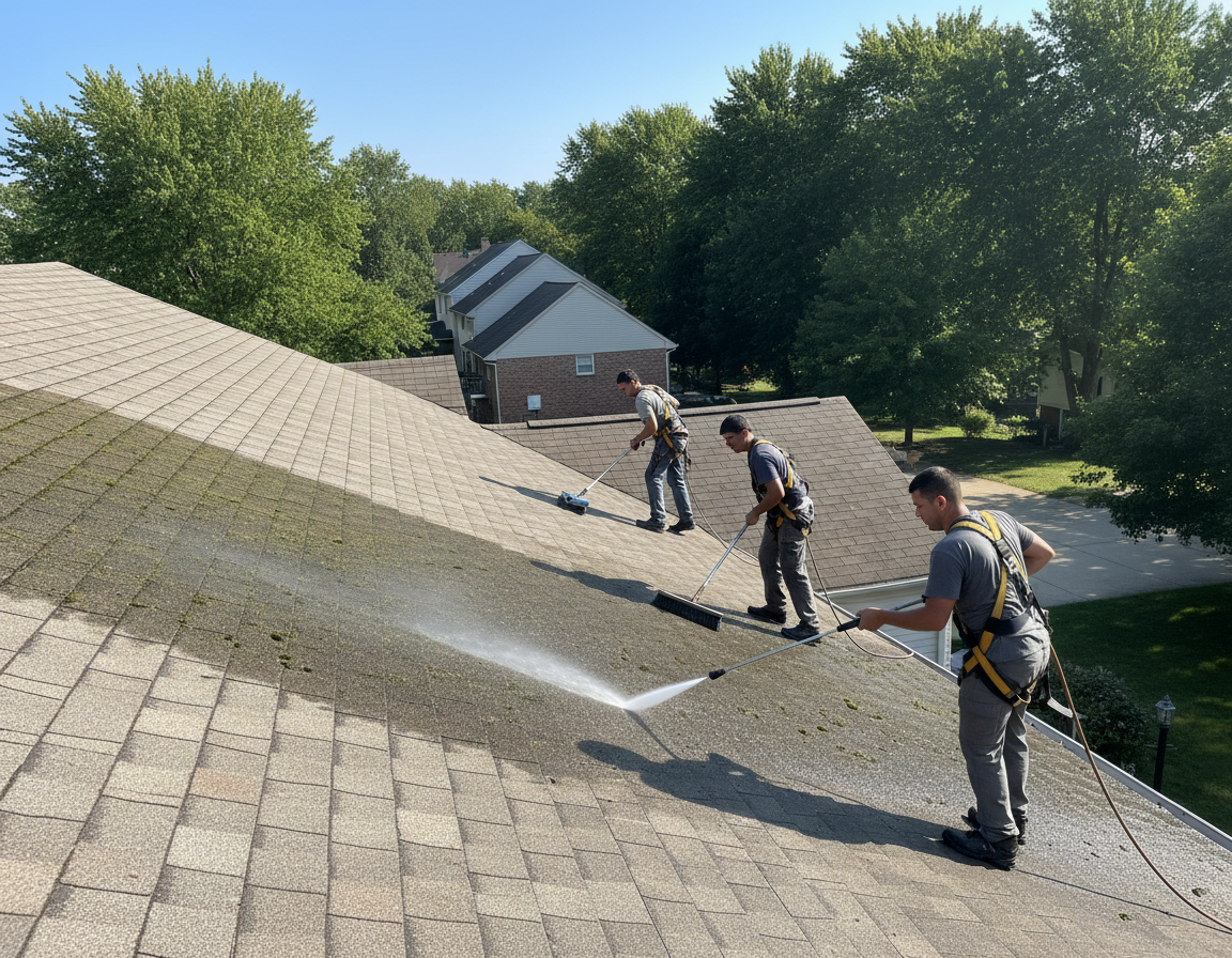 Soft Washing Roofs In Lewis Center OH